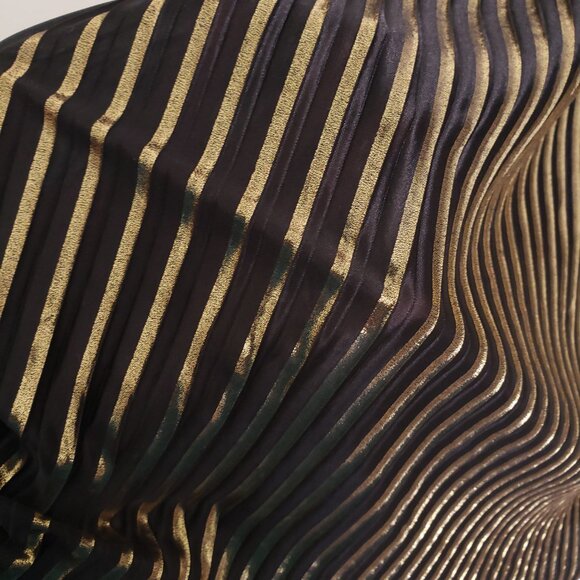 Ava & Viv Gold Black Color Shiny Silky Pleated Short Skirt Plus Size 2X - Picture 8 of 11